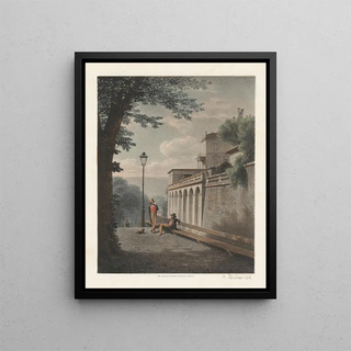 A Corner of the Treille - Antonio Fontanesi — framed artwork on a wall