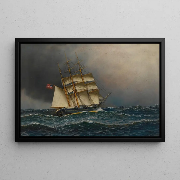 La Barque Vigilant - Antonio Jacobsen — framed artwork on a wall