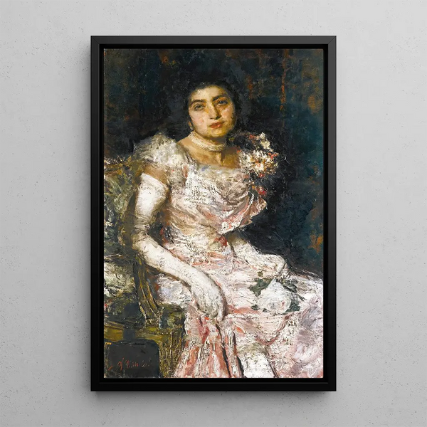 Before the Ball - Antonio Mancini — framed artwork on a wall