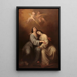 Saint Just and Saint Rufina - Antonio María Esquivel — framed artwork on a wall