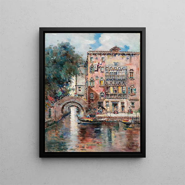 Venice Gondolas Painting - Antonio María de Reyna Manescau — framed artwork on a wall