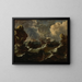 Frégates dans une tempête au large d'une côte rocheuse - Antonio Marini — framed artwork on a wall