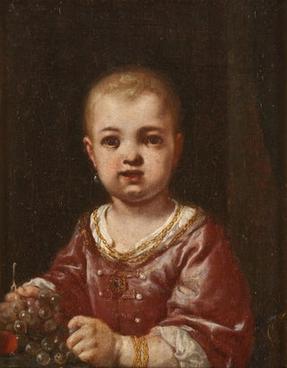 Girl holding a bunch of grapes - Antonio Mercurio Amorosi — artwork view