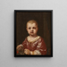 Girl holding a bunch of grapes - Antonio Mercurio Amorosi — framed artwork on a wall