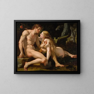 Adam and Eve - Antonio Molinari — framed artwork on a wall