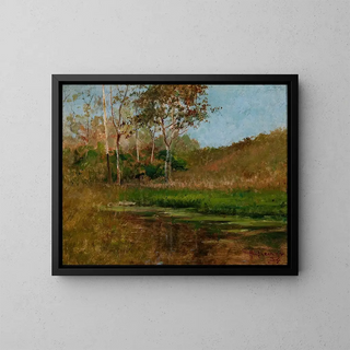 Calm Water - Antonio Parreiras — framed artwork on a wall