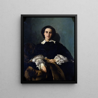 Portrait of Mme Morrocchi - Antonio Puccinelli — framed artwork on a wall