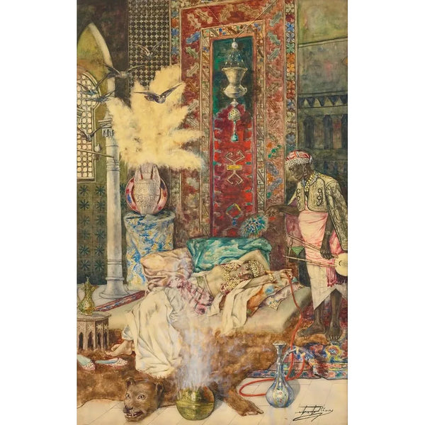The Harem - Antonio Rivas — framed artwork on a wall