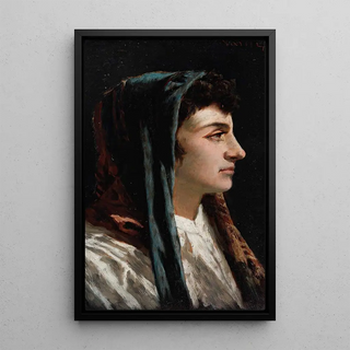Portrait painting - Antonio Varni — framed artwork on a wall