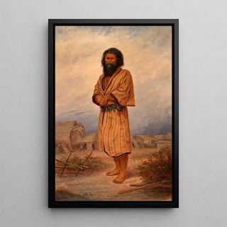 Homme Aïnou - Antonio Zeno Shindler — framed artwork on a wall
