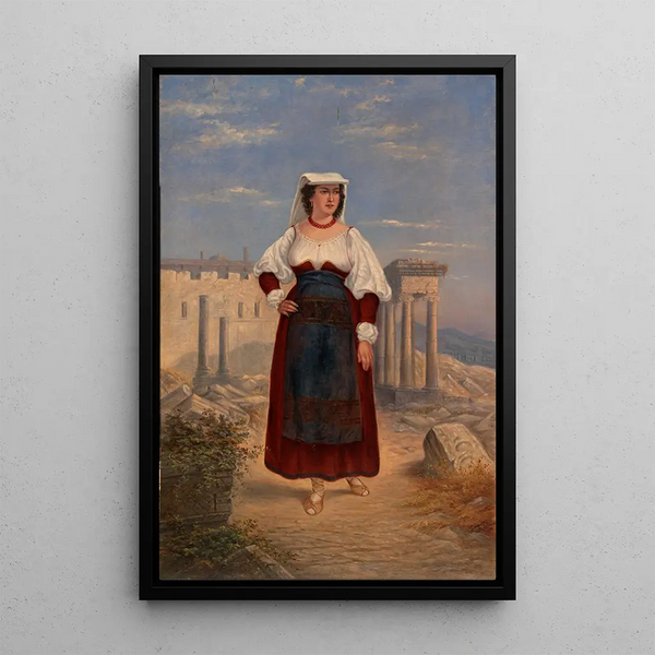 Woman Italian - Antonio Zeno Shindler — framed artwork on a wall