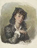 Young woman with a cigarette - Antonio Zona — artwork view