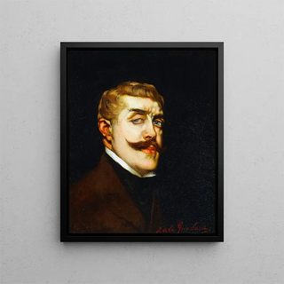 Portrait of Jean Lorrain 1855-1906 writer - Antonio de La Gandara — framed artwork on a wall