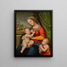 The Virgin and Child with the Little Saint John the Baptist - Antonio del Ceraiuolo — framed artwork on a wall