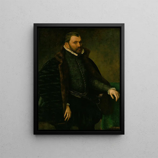 Portrait Painting of a Man - Antonis Mor — framed artwork on a wall