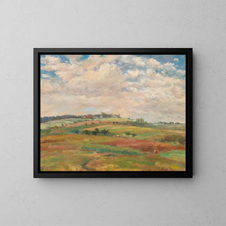 Landscape of Pasture under Summer Light - Antonín Slávek — framed artwork on a wall