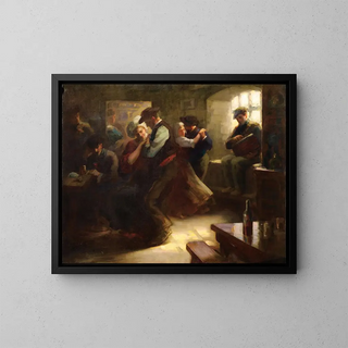 A Sunday in the Village - Antony Troncet — framed artwork on a wall