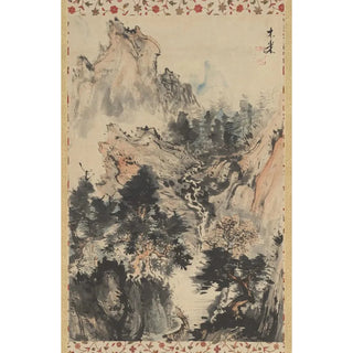 Reproduction of the painting Preparation of tea in the shade of trees - Aoki Mokubei