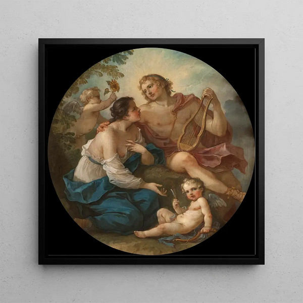 Apollo and Clytie - Charles-Joseph Natoire — framed artwork on a wall