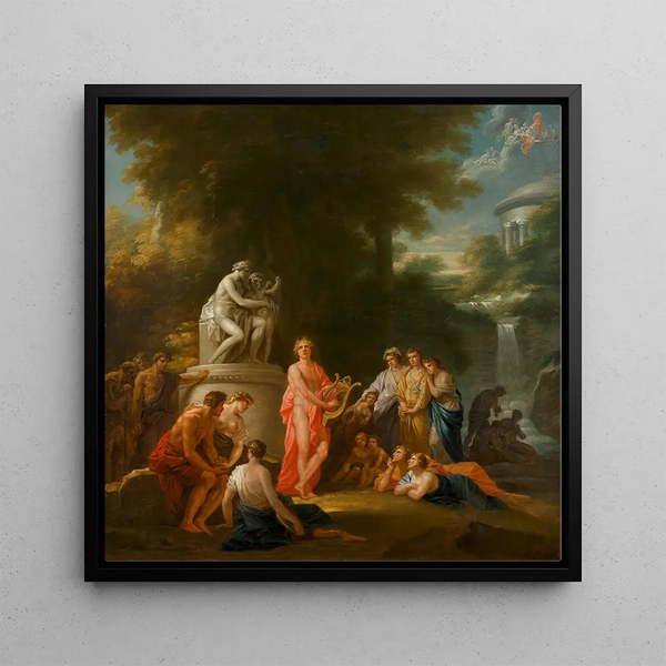 Apollon playing the lyre in the circle of shepherds for the curtain of the Old Burgtheater - Heinrich Friedrich Füger — wall display of the artwork