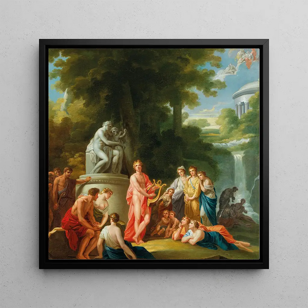 Apollon among the shepherds, a study for the old Burgtheater of Vienna - Heinrich Friedrich Füger — framed artwork on a wall