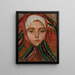 Head of a young woman by Owicz - Apoloniusz Kędzierski — framed artwork on a wall
