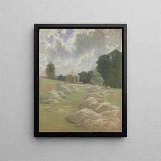 Landscape with Hay - Appleton Brown — framed artwork on a wall