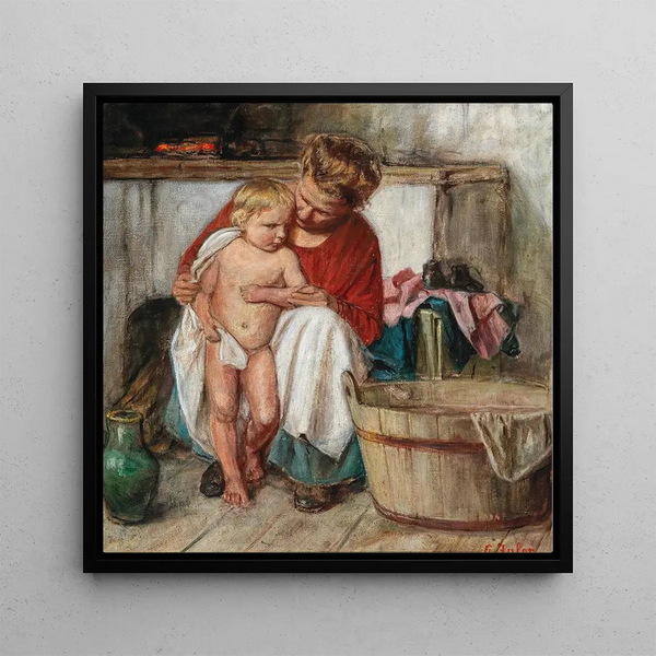After the bath - Gustav Igler — framed artwork on a wall