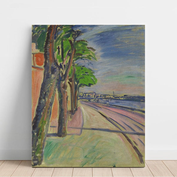 Reproduction of the painting Trees by the canal edge - Edvard Munch