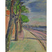 Reproduction of the painting Trees by the canal edge - Edvard Munch