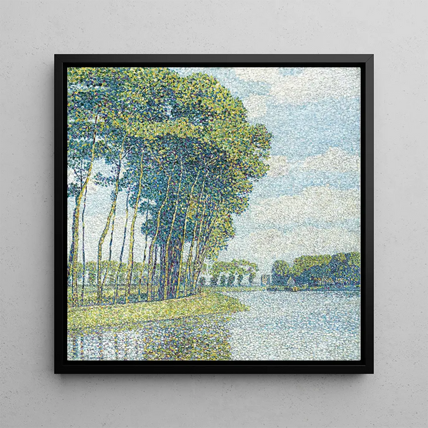 Trees by the canal - Paul Baum — framed artwork on a wall