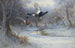 Great Grouse and Hazel Grouse in flight in winter - Archibald Thorburn — artwork view