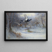 Great Grouse and Hazel Grouse in flight in winter - Archibald Thorburn — framed artwork on a wall