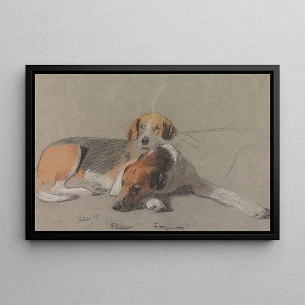 Dogs Flower and Frogmore - Archibald Thorburn — framed artwork on a wall