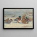 Mallard and teal duck in the snow - Archibald Thorburn — framed artwork on a wall