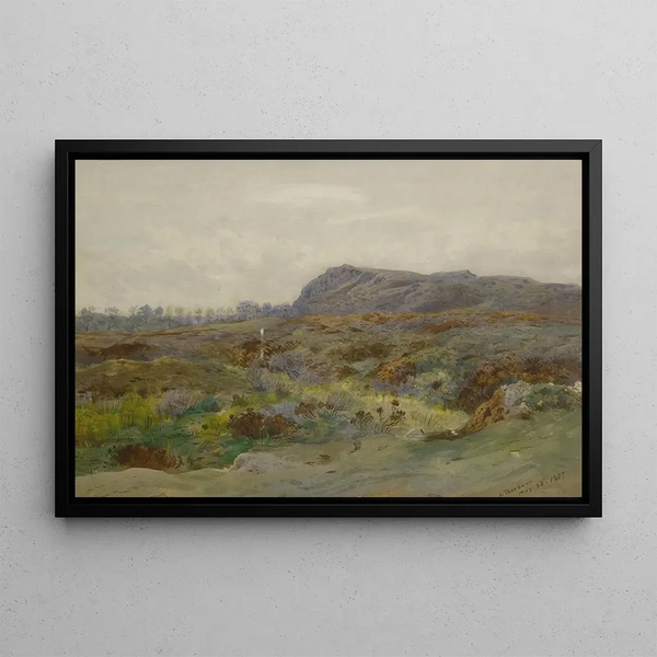 Landscape of moorland - Archibald Thorburn — framed artwork on a wall