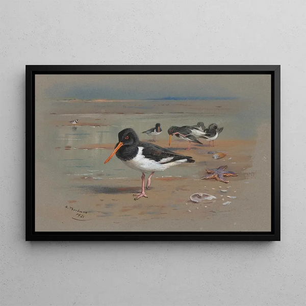 Hunters of Oysters - Archibald Thorburn — framed artwork on a wall