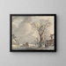 Winter landscape painting with ice entertainment - Arend van Glashorst Jr — framed artwork on a wall