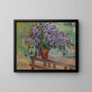 Still life with lilacs - Aristarkh Lentulov — framed artwork on a wall