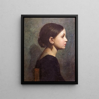 Portrait of a Girl After the Ball - Armand Cambon — framed artwork on a wall