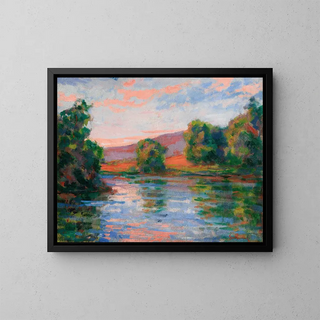 Edge of the Water - Armand Guillaumin — framed artwork on a wall