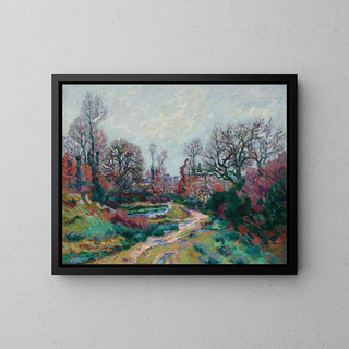 Path of the watering place after the rain - Armand Guillaumin — framed artwork on a wall