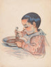 Child eating soup - Armand Guillaumin — artwork view