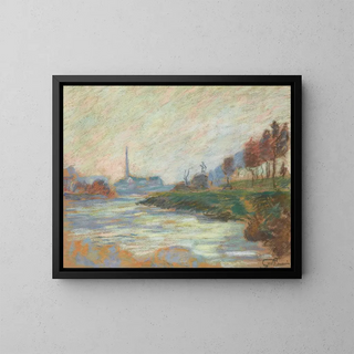 Confluent of the Marne and the Seine in France - Armand Guillaumin — framed artwork on a wall
