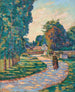 Woman on a path in Épinay-sur-Orge - Armand Guillaumin — artwork view