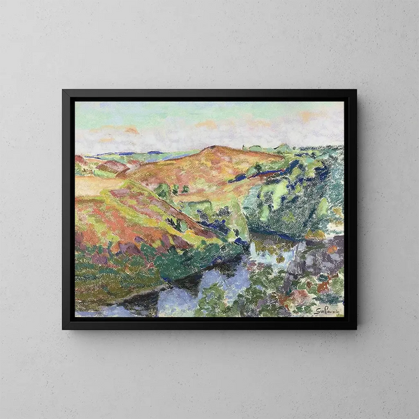 Landscape Painting at Crozant - Armand Guillaumin — framed artwork on a wall