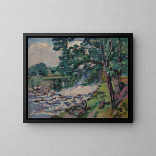 Le Barrage de Génetin - Armand Guillaumin — framed artwork on a wall