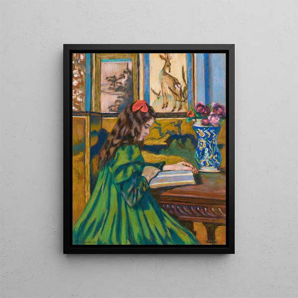 Madeleine Guillaumin lisant - Armand Guillaumin — framed artwork on a wall