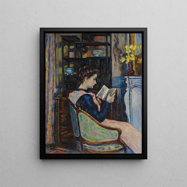 Mademoiselle Guillaumin Reading - Armand Guillaumin — framed artwork on a wall