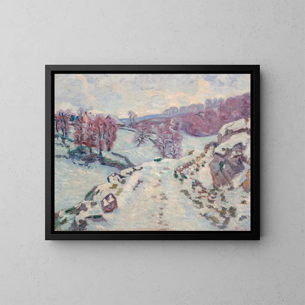 Snow Painting - Armand Guillaumin — framed artwork on a wall